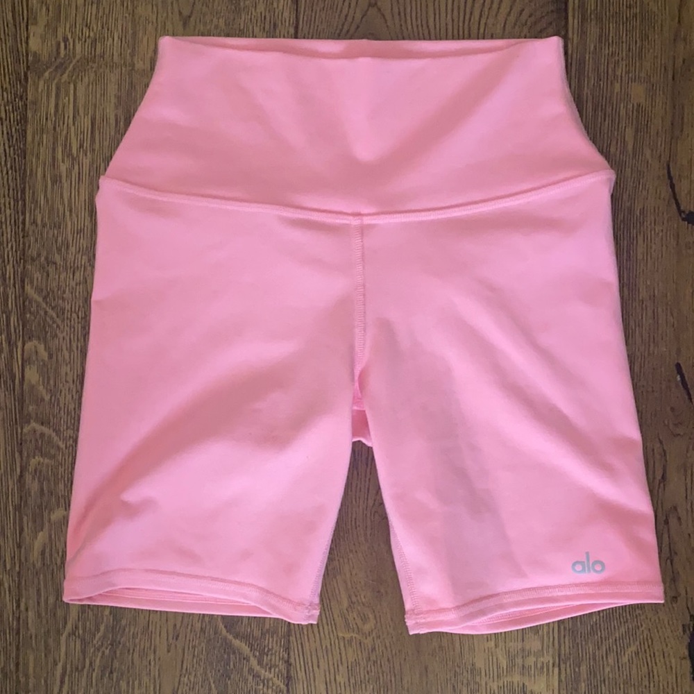Alo Flamingo Pink Biker Shorts